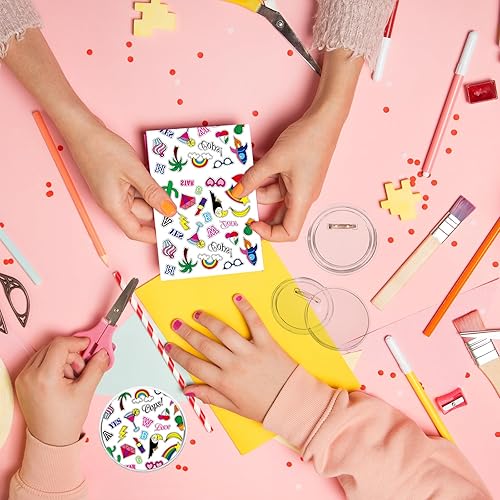 Miniatura 6 de PATIKIL Kit de insignias de botón de acrílico para bricolaje, insignias de botón transparentes para suministros de manualidades de Navidad, kit de