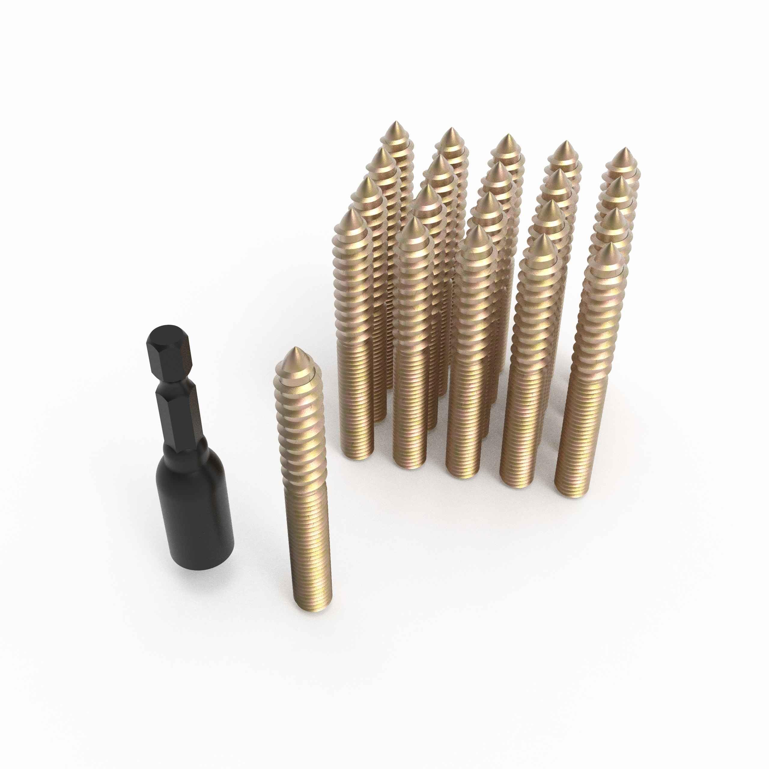 Pisman 5/16" X 2-1/2" 20PCS Single Pointed Double Ended Screws Have Various Sizes.