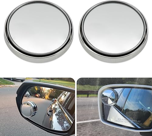 Miniatura 8 de psler - Espejo de punto ciego de 2 piezas  Espejo retrovisor redondo de vidrio HD convexo de 2 pulgadas con marco, accesorios de espejo lateral gran