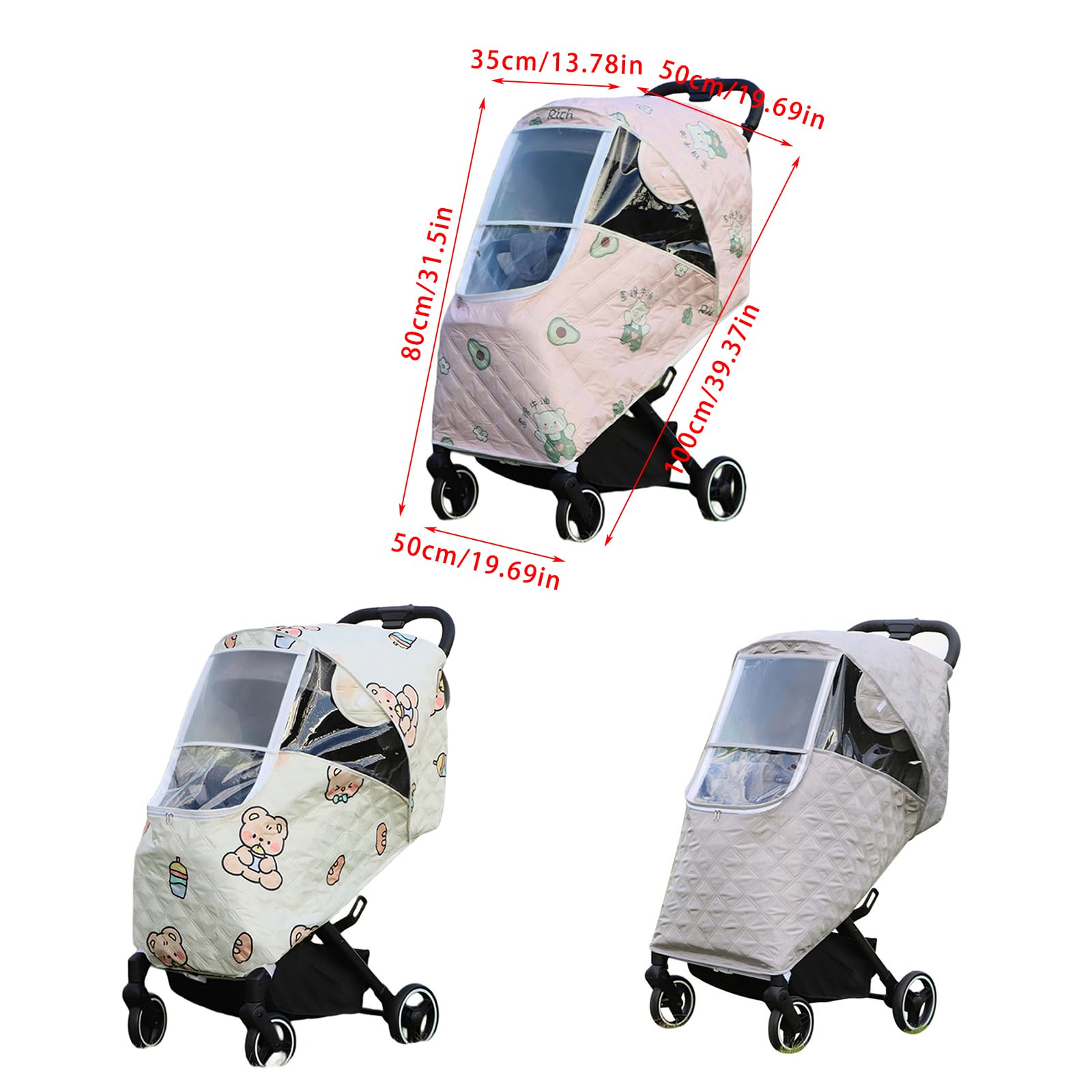 Coprisedili per passeggini con cerniere, accessori per passeggino, traspiranti, resistenti alle intemperie e alla pioggia