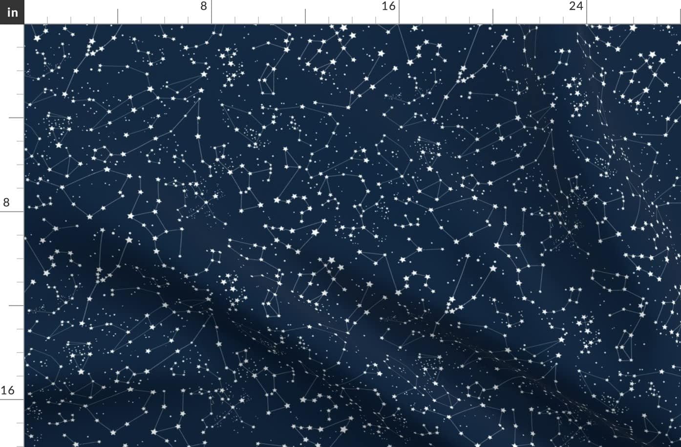 Spoonflower Fabric - Blue Constellations Space Stars Astronomy Zodiac Sign Galxie Printed on Organic Cotton Sateen Fabric by The Yard - Sewing Quilting Apparel Home Decor