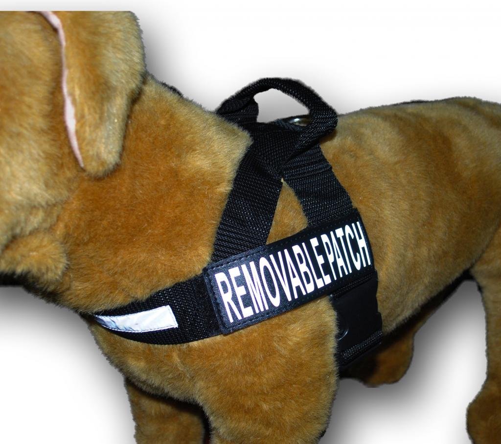 Arnés de nailon para perros Terapia con guía sin tirón viene con 2 parches reflectantes para perros extraíbles. Por favor, mide a tu perro antes de realizar el pedido.