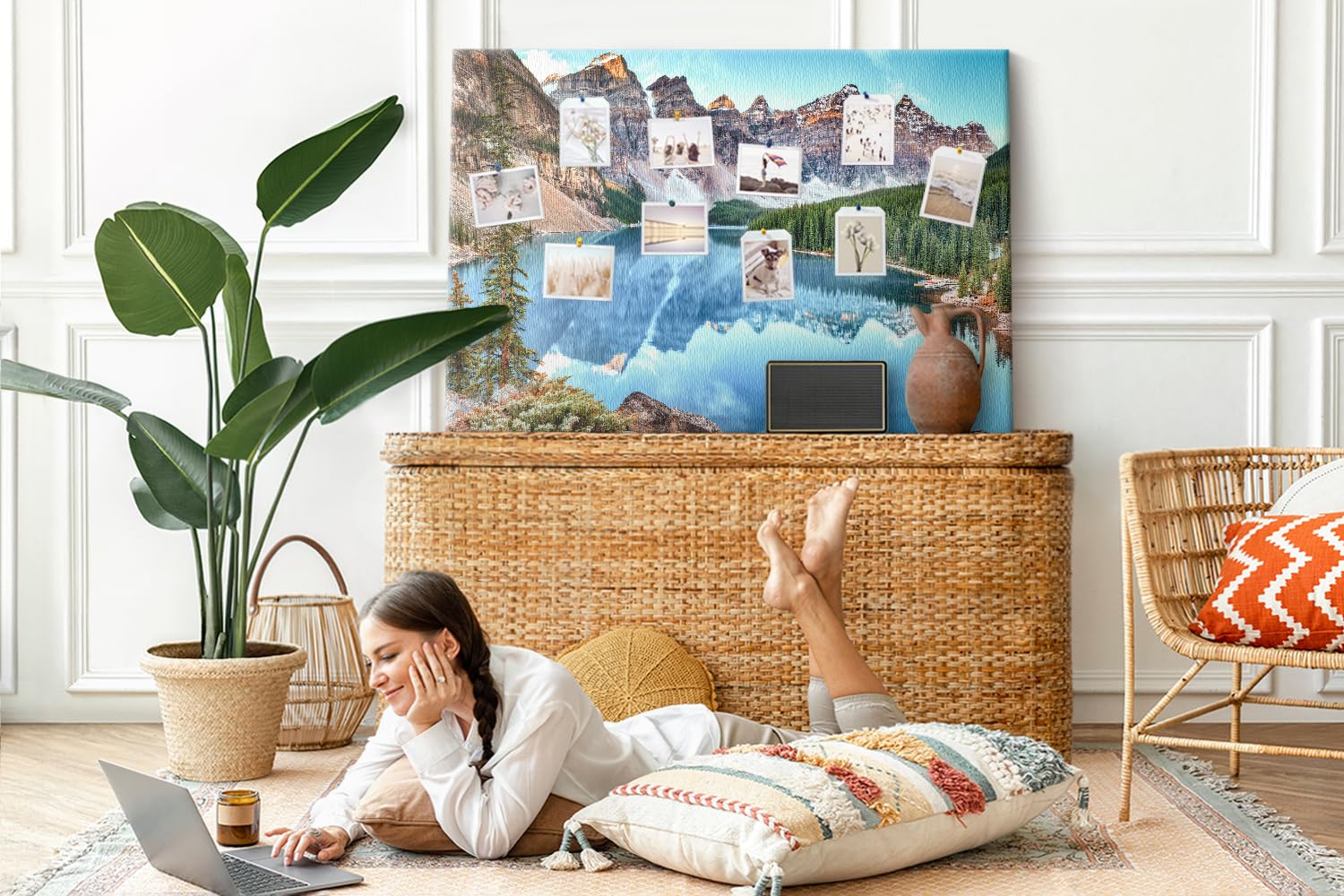 Tablero mural de corcho 120x80 cm | Paisaje de montaña