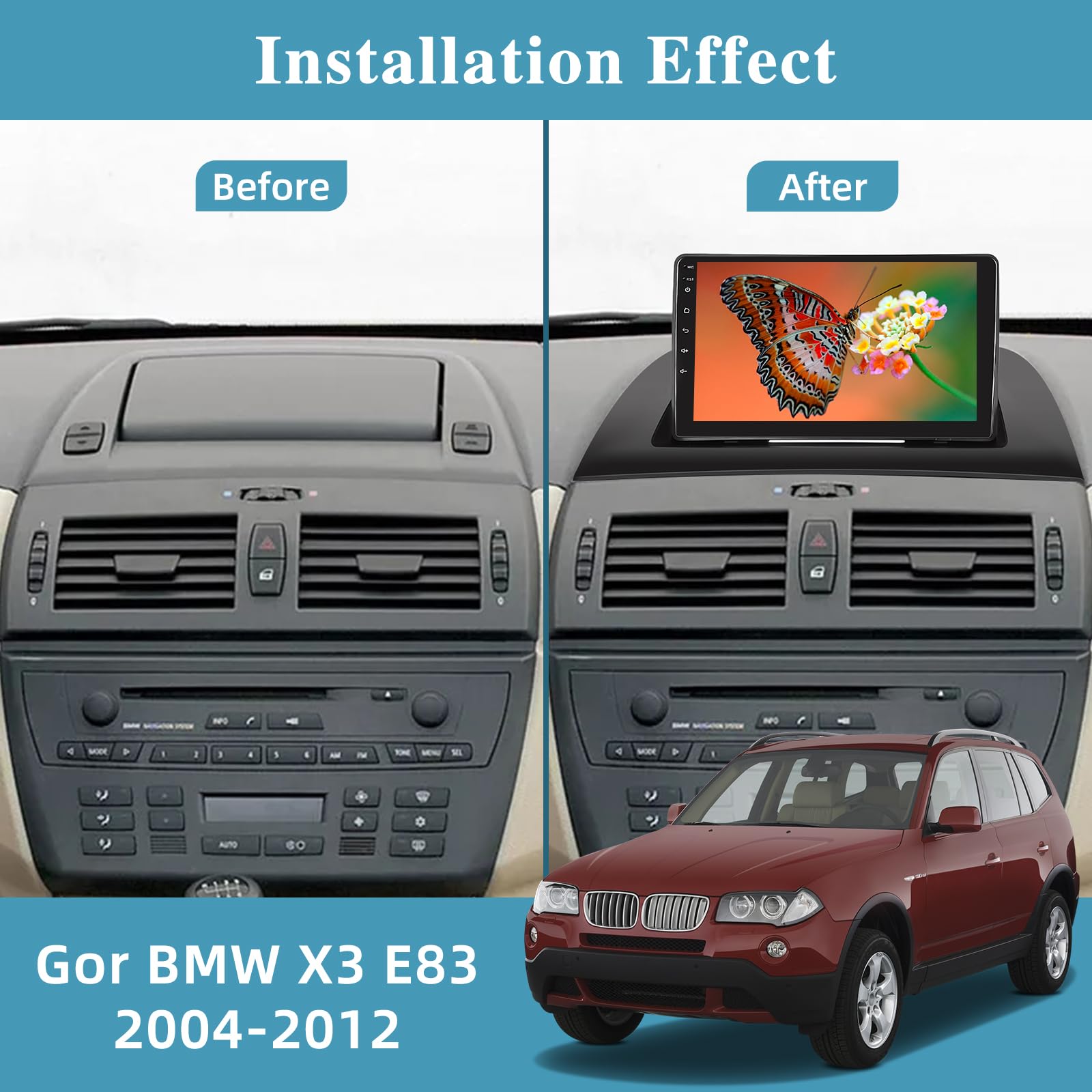 Autoradio Android 13 Per BMW X3 E83 2004-2012 - 9 Pollici Con Carplay Wireless E Telecamera Posteriore - Foto 8