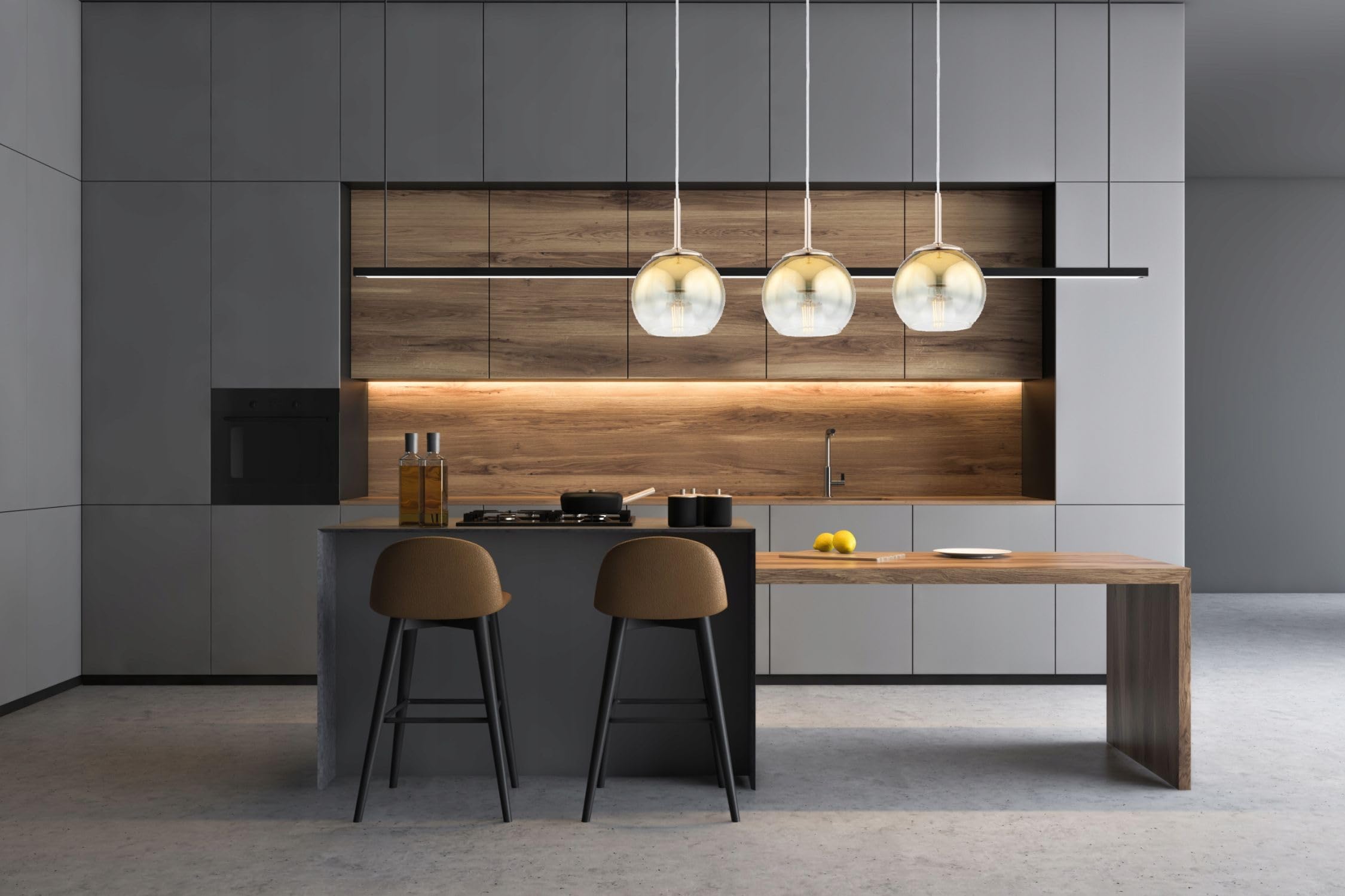 Licht-Erlebnisse Pendelleuchte 3-flammig Metall Glas Gold Esstisch Wohnzimmer Küche Modern E27 gemütlich elegant L:60 cm Hängelampe Esszimmer