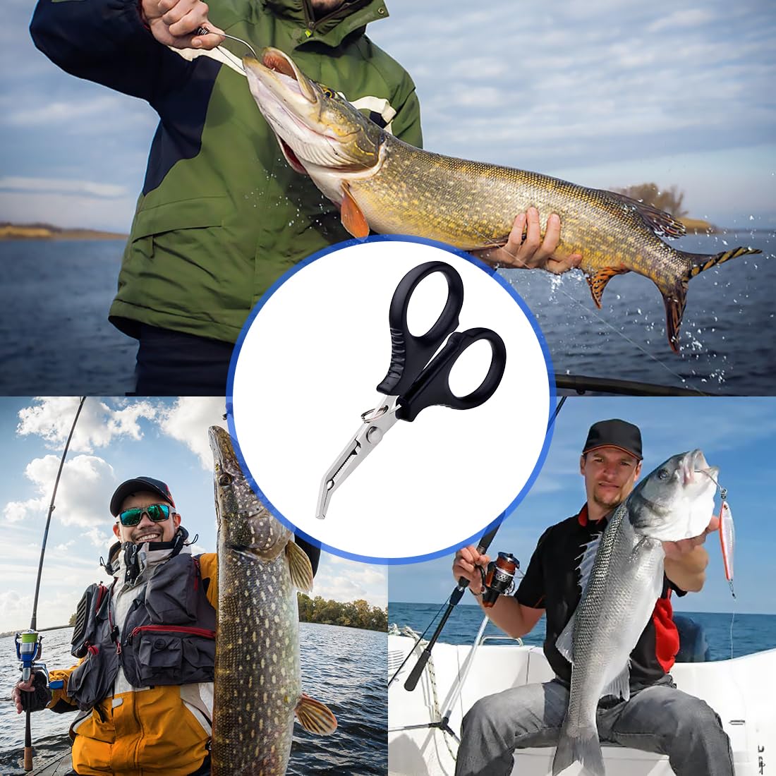 1 Pezzo Pinze da pesca Pinza Angelo in Acciaio Inossidabile Pinza a Molla Multifunzione Tritafili Forbici da Pesca a Becco Curvo Pinze da Pesca