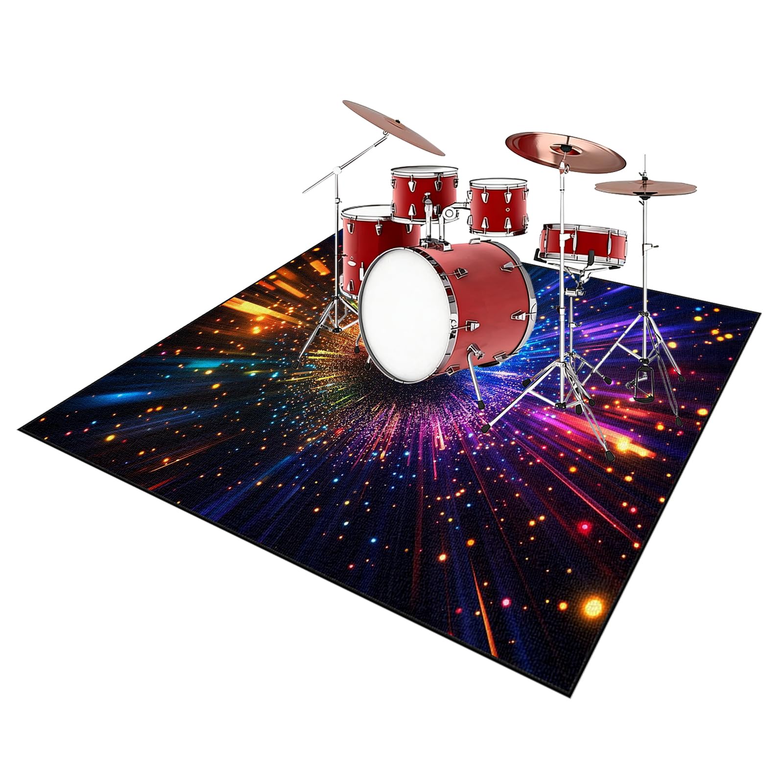 Schlagzeugteppich rutschfest Professionelle Schalldicht Drum Teppich Matte 140 x 120 cm Elektronisches Jazz Schlagzeug Kit Schallschutz Trommel Teppiche für Bass Snare Drum Musikinstrument-Teppich