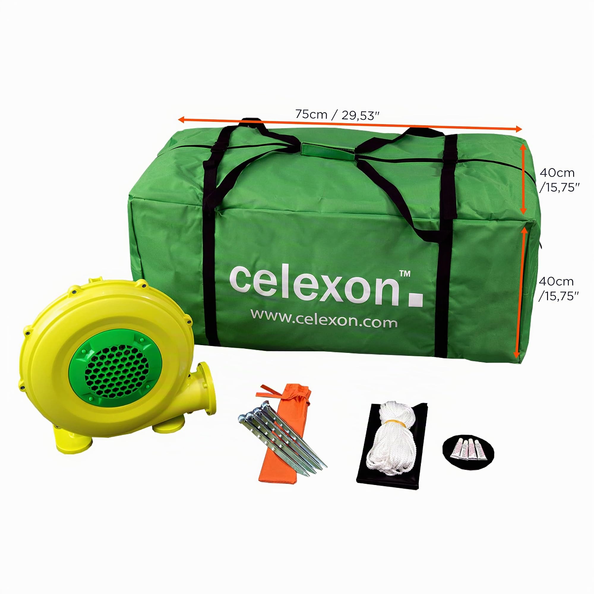 celexon Pantalla Hinchable Exterior INF200, 310 x 174, 16:9 - Ganancia 1.0-15 kg - Incluye Potente inflador - automontaje - jardín