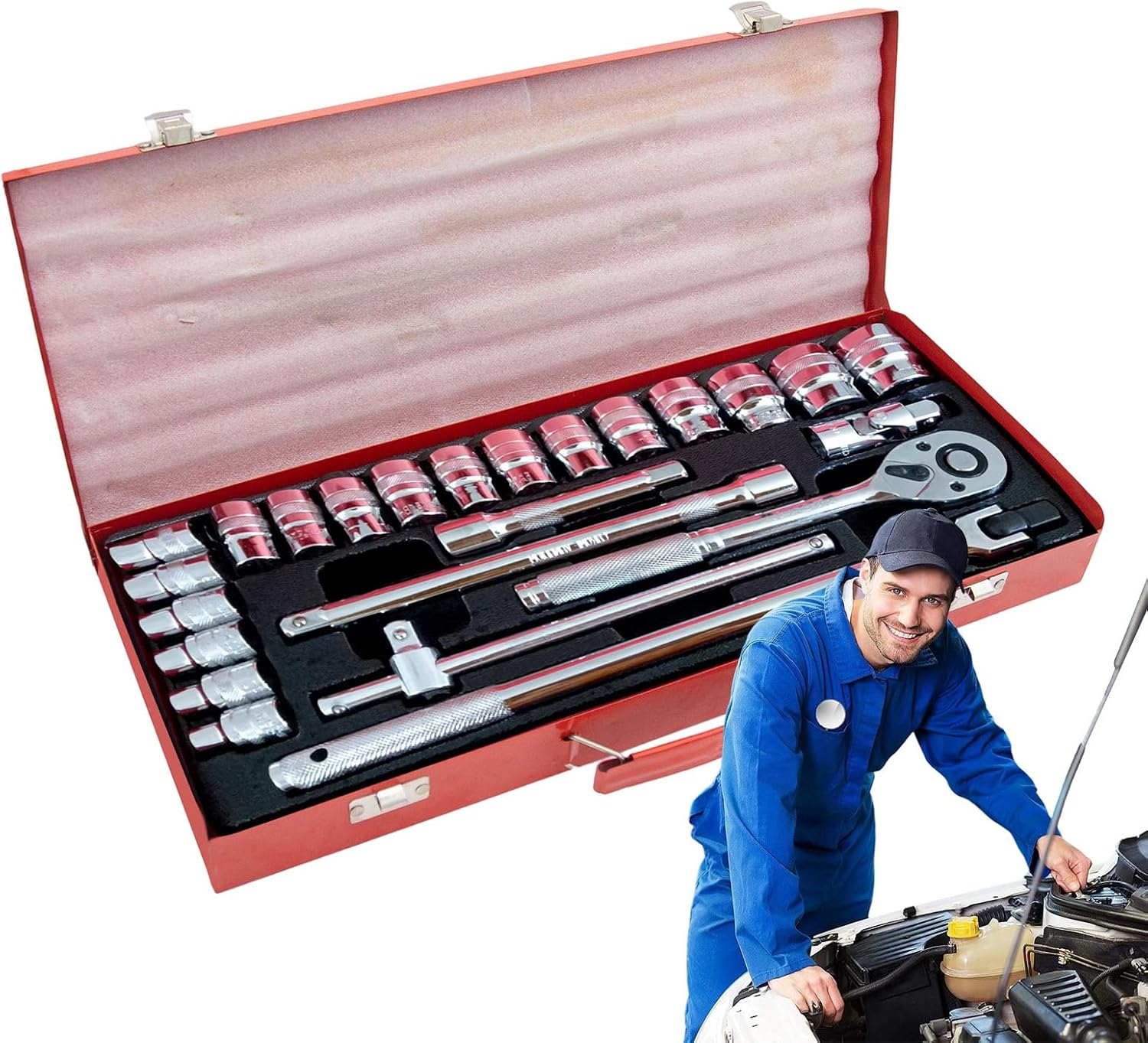 Pzuryhg Car Tool Kits for Vehicles,24Piece Car Tools Kit Mechanic Set – Professional Wrench Portable Tire Repair Equipment for Motorcycle Truck Bike Boat RV Construction Roadside Pzuryhg Car Tool Kits for Vehicles,24Piece Car Tools Kit Mechanic Set – Professional Wrench Portable Tire Repair Equipment for Motorcycle Truck Bike Boat RV Construction Roadside