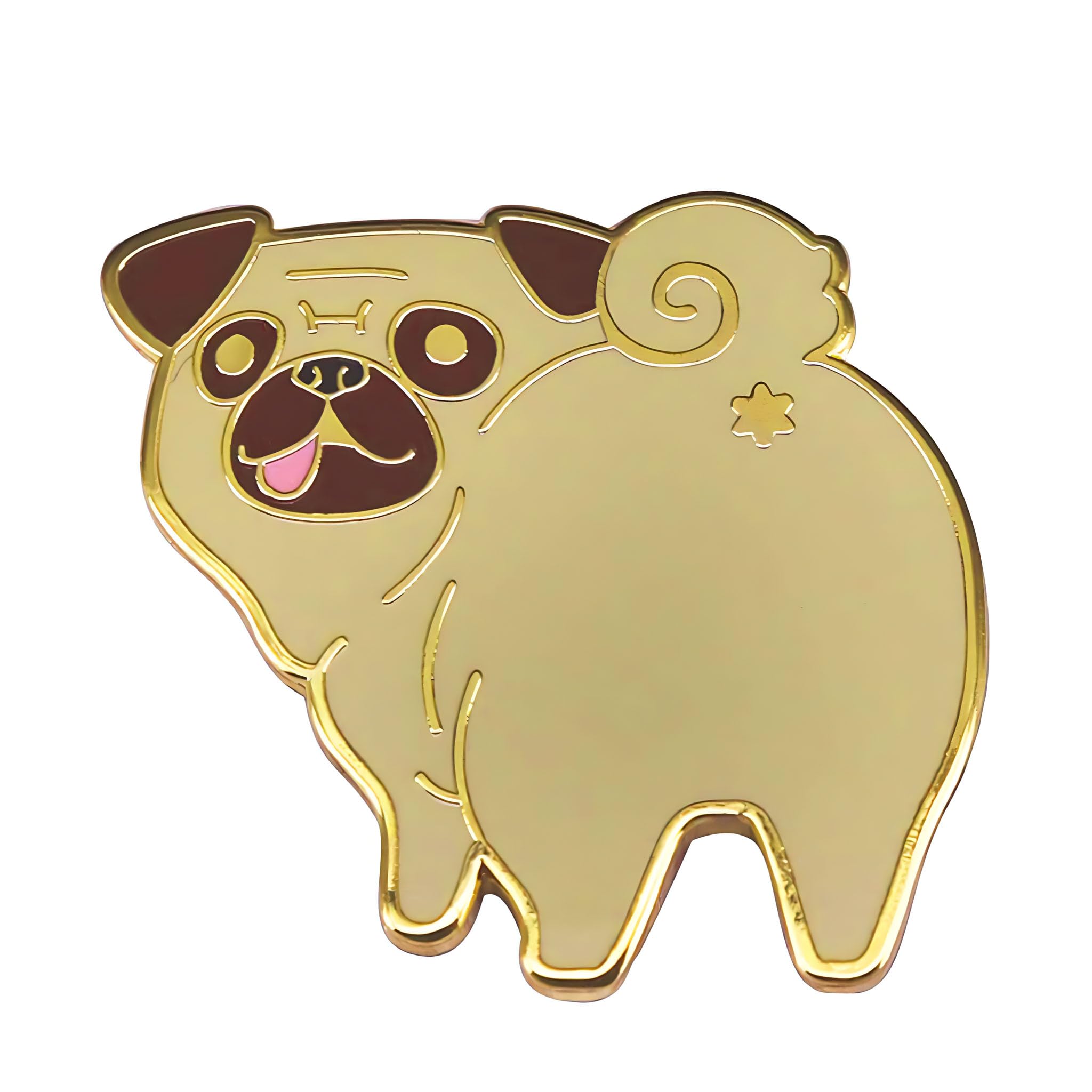 Ficsowy Funny Dog Enamel Pin Cartoon Pug Brooch Cute Lapel Pin Backpack Jackets Fashion Accessories Gifts for Friends (Pug Dog)