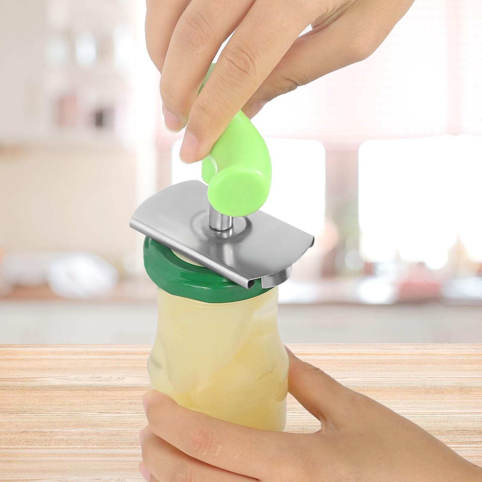 Ouvre-bocal Sans Effort Pour Personnes Âgées - Acier Inoxydable, Réglable, Avec Tampon De Base