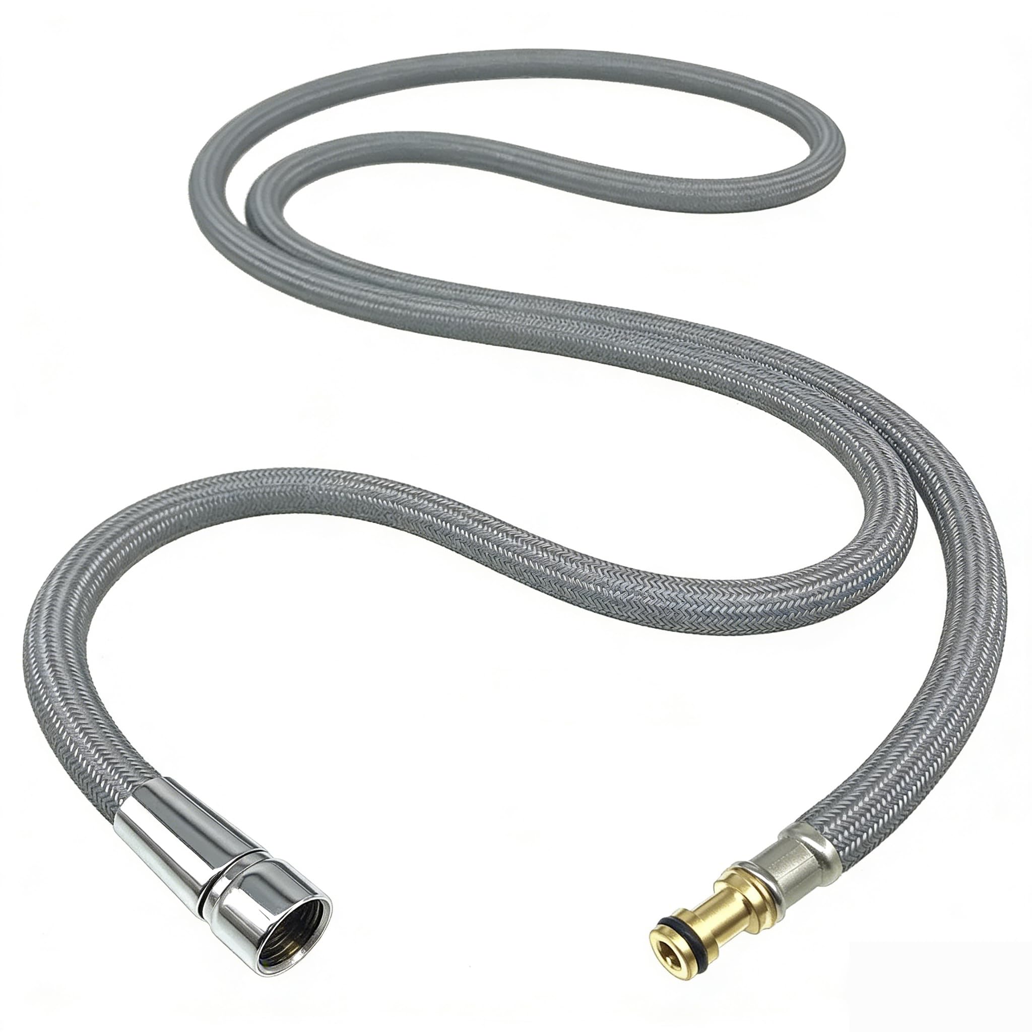 Photo 1 of 159560 Replacement Hose Kit Compatible with Moen Kitchen Faucet, Pull Out Faucet Hose, 59 Inches, Chrome Finish