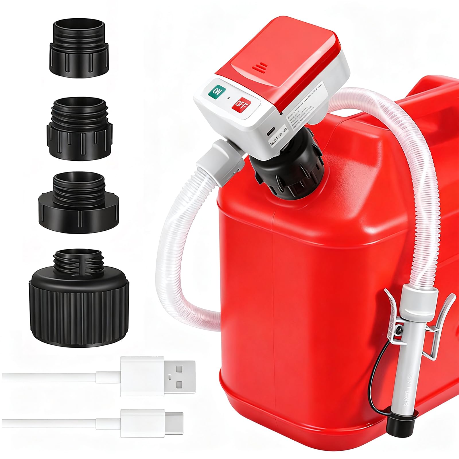 Bomba eléctrica de gasolina para bidón USB recargable, parada automática, bomba de combustible, bomba de extracción de aceite para gasolina, diésel y aceite, bomba de transferencia de combustible