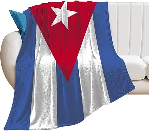 Manta de bandera cubana, franela suave, con patrón impreso, mantas decorativas para cama y sofá