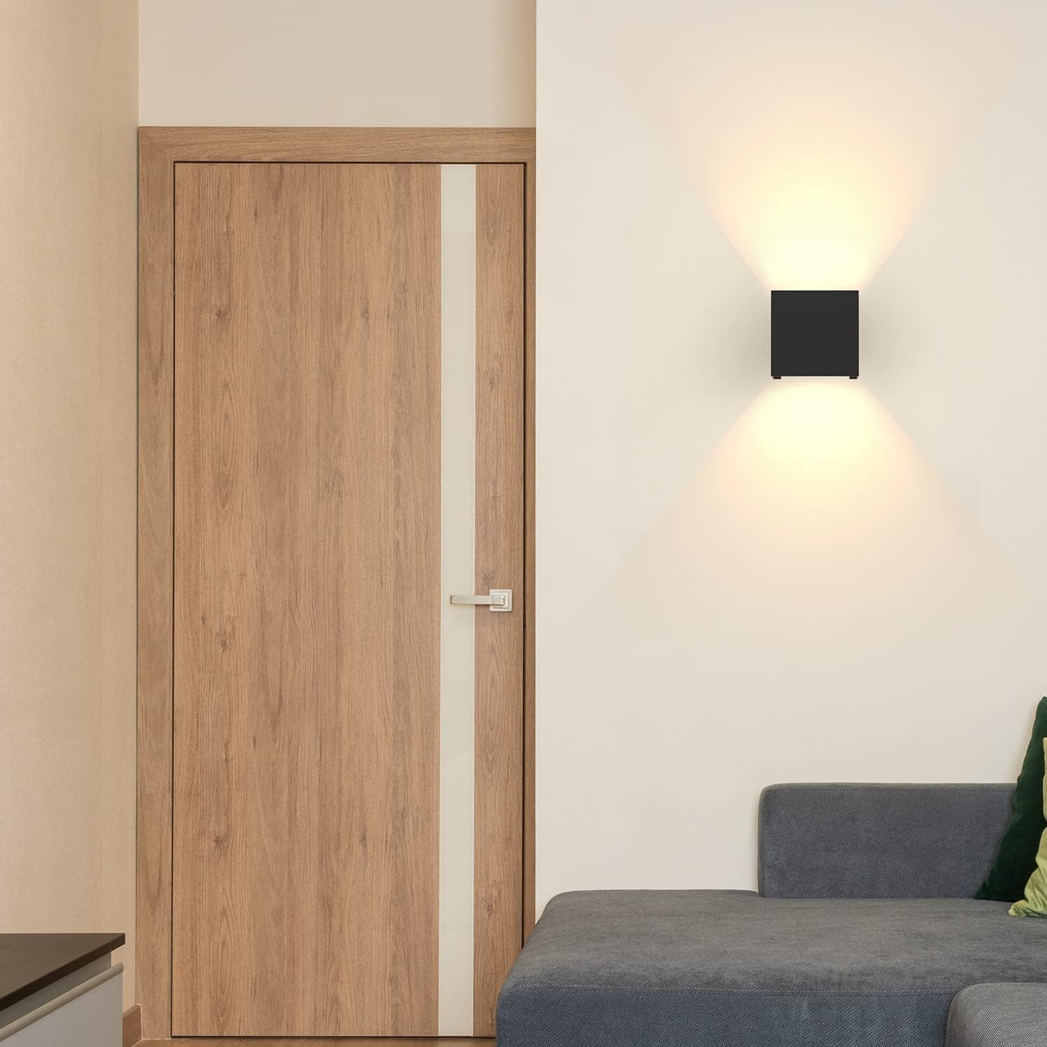 Homefire LED Wandleuchte Innen Wandlampe 4ER Außenwandleuchten Schwarz | Wandbeleuchtung Aussen 5W Aussenlampe Up Down Wandstrahler IP65 Außenbeleuchtung 3000K für Hauswand Treppenhaus Garten