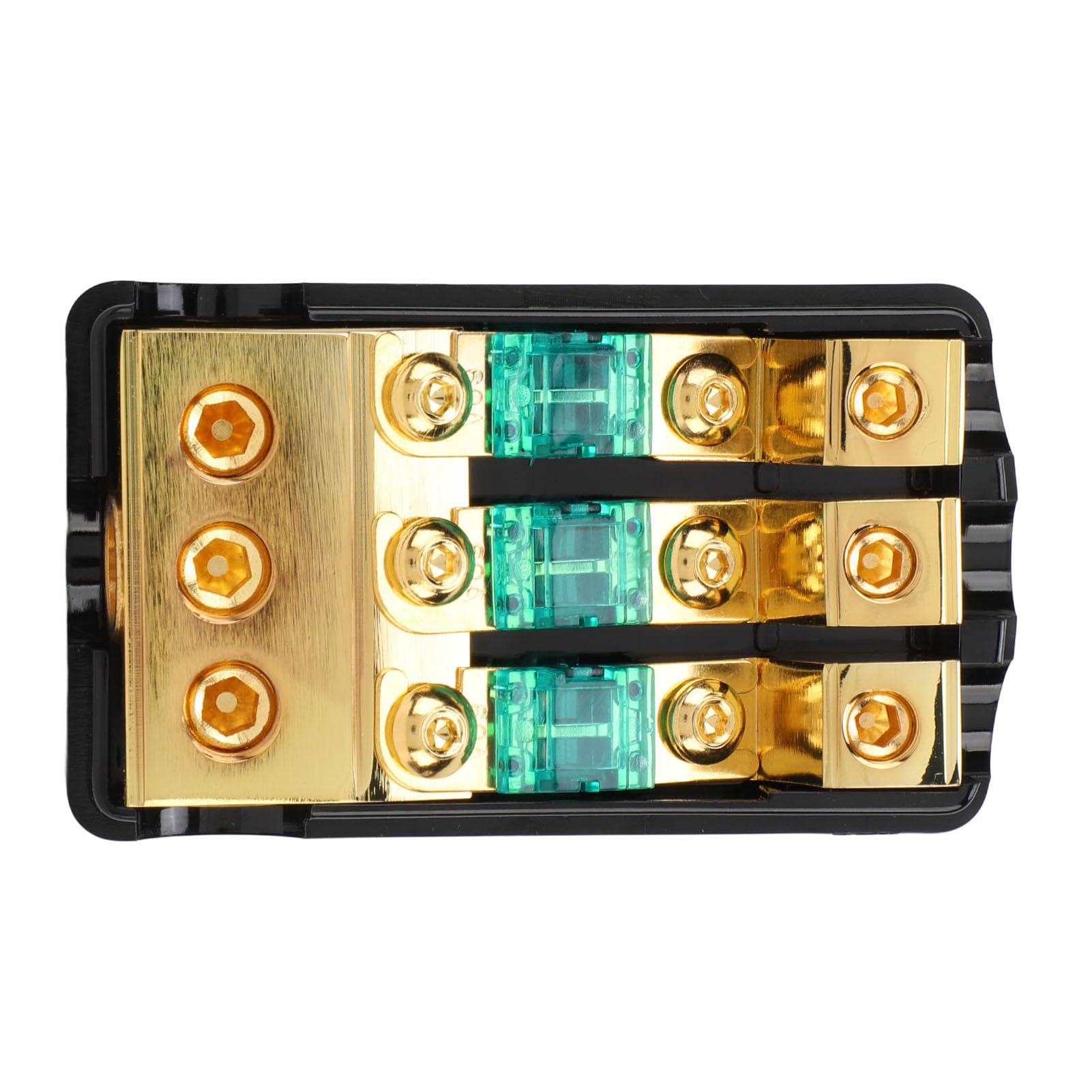Mini ANL Sicherungshalter 0 2 4 Gauge in 4 6 8 Gauge Out 60 Amp Sicherungsverteilerblock für Auto LKW Boot Audio Stereo Verstärker (3-Wege)