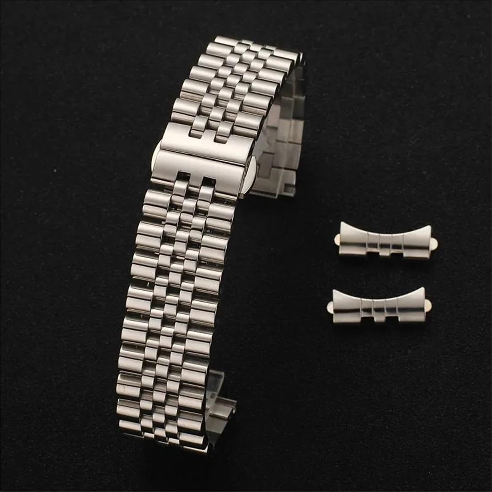 Correa de Reloj de Acero Inoxidable, Correa de Reloj sólida, Hebilla Plegable, Pulsera de Repuesto de liberación rápida for Hombres y Mujeres