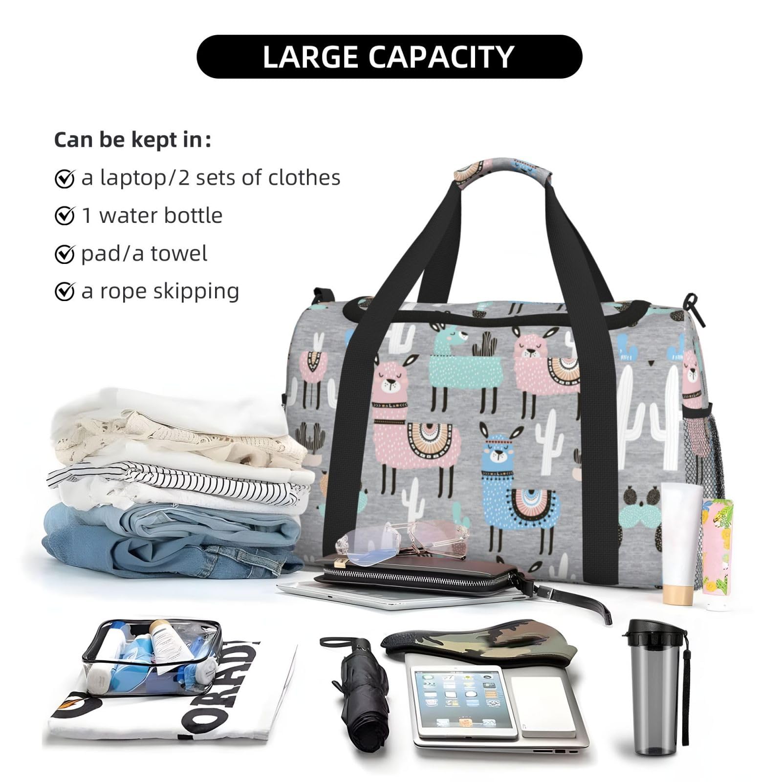 Lama kaktus torba na ramię kobiety mężczyźni podróżna torba crossbody torebka torba na ramię torebki robocze codzienna torba hobo