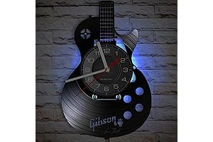 Acoustic Guitar 12’’ Vinyl Wall Clock - Rock n Roll Music Memorabilia