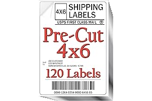 Pre-Cut 4x6 Inch Inkjet and Laser Compatible Shipping Labels For All Printers, USPS UPS FedEx