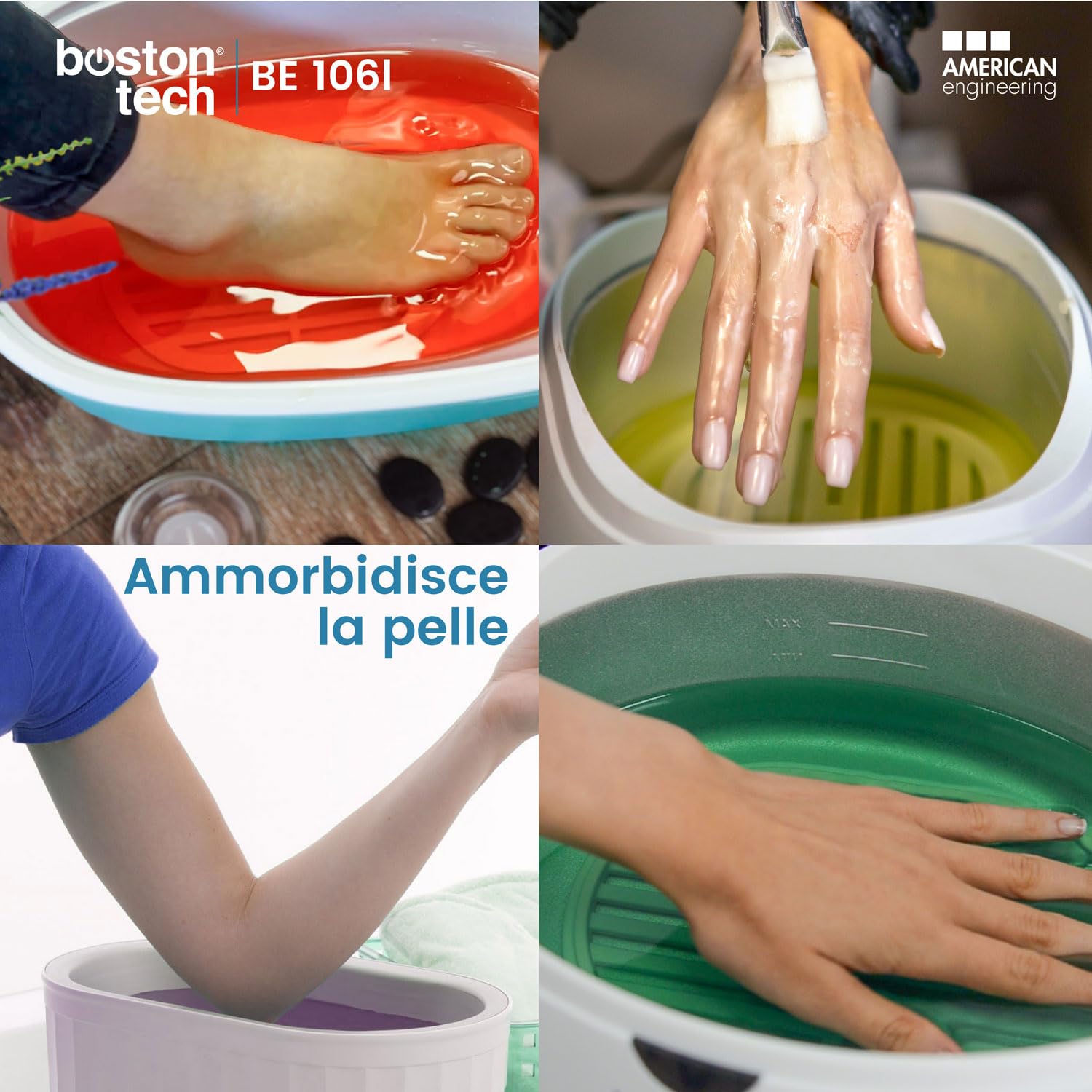 Cera di paraffina per mani e piedi Boston Tech|Riabilitazione antiossidante+ Trattamento di artrite e artrosi+ Idrata+ Nutre+ Estetica|Ideale per qualsiasi bagno di paraffina|6 blocchi da 450g Lavanda