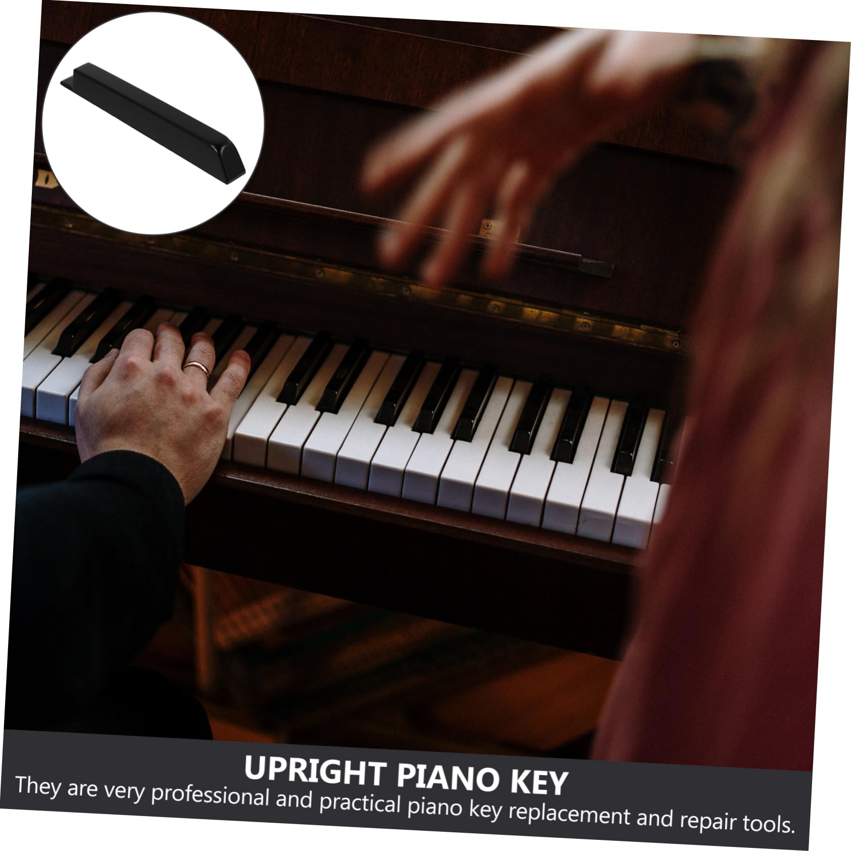 Piel Negra para Teclas de Piano Vertical 36 Piezas de Baquelita | Reemplazo de Teclas Antiguas, Uso Personal y Profesional, Accesorio para Reparación de Instrumentos