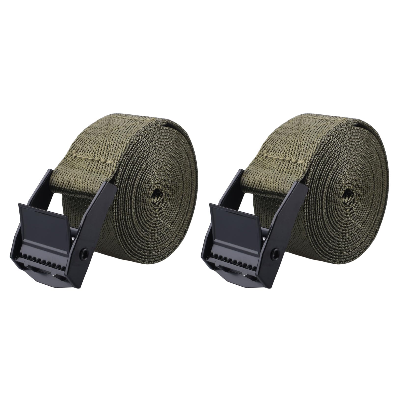 Azarxis Lashing Tie Down Straps Ratchet Secure Cinch Strap Adjustable Cam Buckles Heavy Duty Belts up to 441 lbs Capacity for Motorcycle Cargo Kayak Boat Canoe Truck Traile (Green - 2 Pack, 1.5 m) — image 1