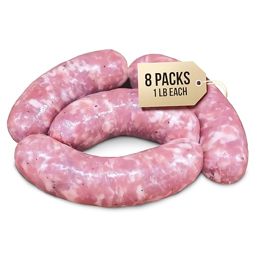 Vincent's Meat Market Fennel Sausage - Flavorful, Fragrant Aromatic Blend, Juicy Premium Pork - 8 lbs (8 packs of 4 links - 4 oz each)
