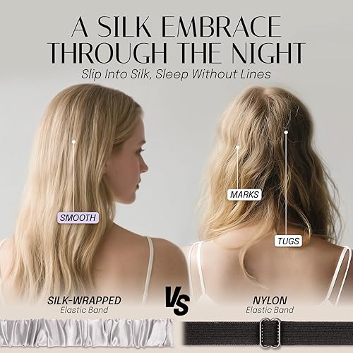 Miniatura 4 de OLESILK Máscara de ojos de seda para dormir con relleno de seda de doble capa para dormir toda la noche, correa de envoltura de seda, cubierta de
