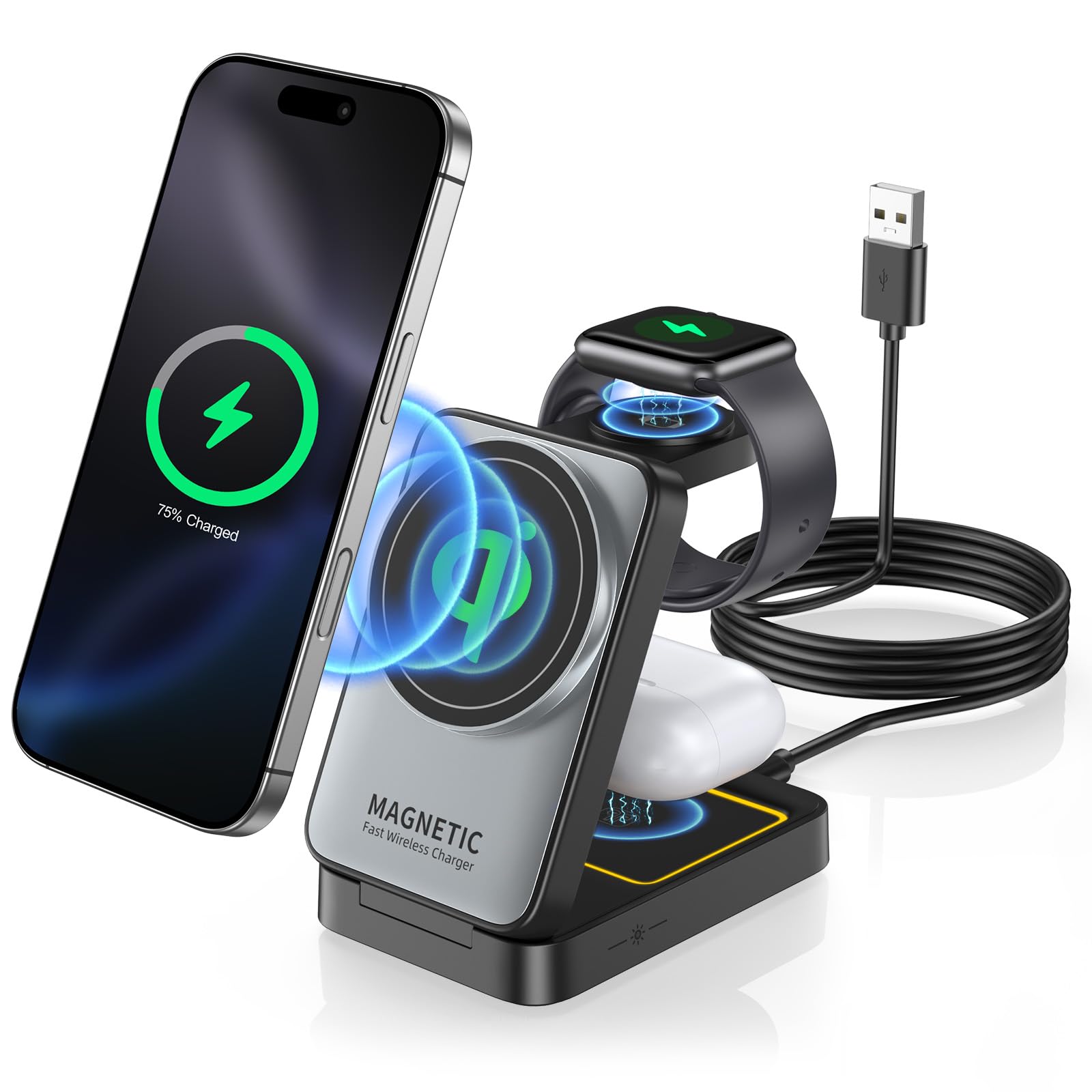 2er Pack 40W Ladegerät USB C Mehrfach, 4 Port USBC Stecker Netzteil Ladeadapter, Adapter Kompatibel mit iPhone 16 15 14 13 12 11 Pro Max SE XS XR X 8 7 Plus, iPad, Samsung Schnellladegerät Steckdose
