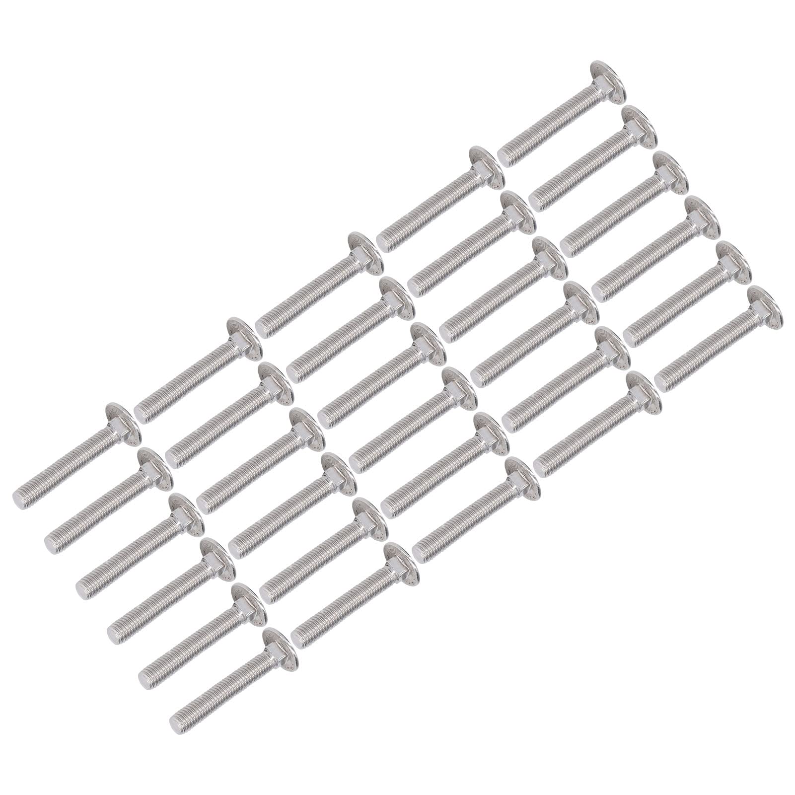 Bulloni per Carrello in Acciaio Inossidabile A2 70 Set da 30, Diametro 10 mm, Passo 1,5 mm, Collo Quadrato, Corrosioni per Riparazioni Industriali, Fai da Te, Macchinari (M10*60)