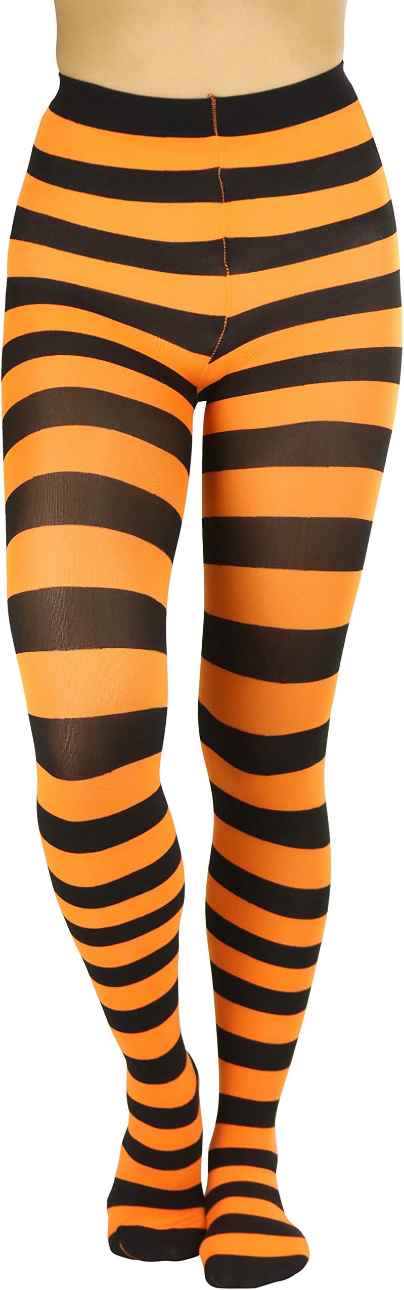 orange and brown striped tights