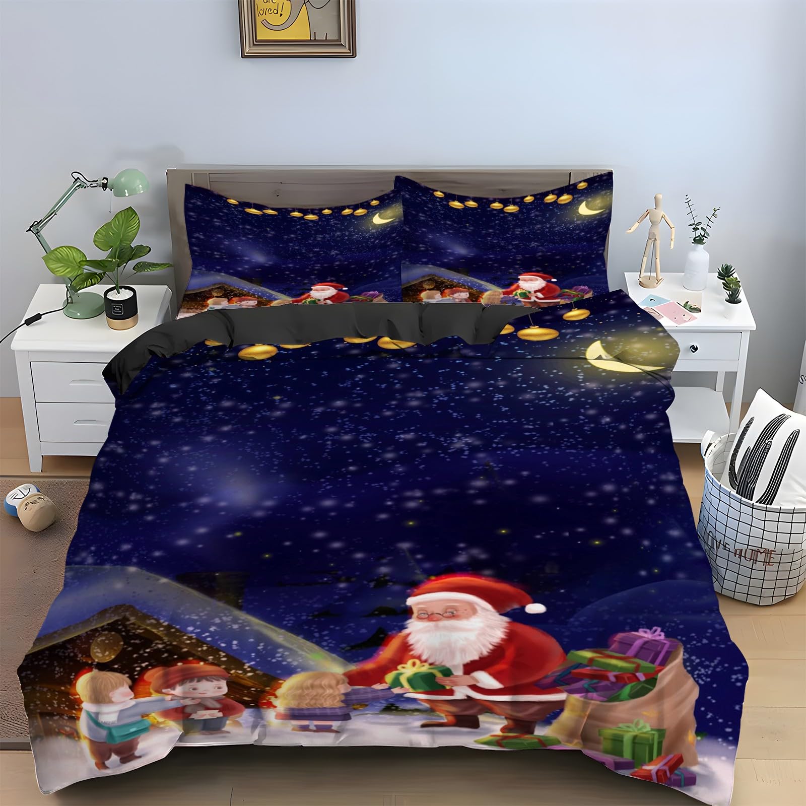 Housse de couette 90x190 La Veille de Noël, le cadeau idéal pour décorer une chambre d'enfant