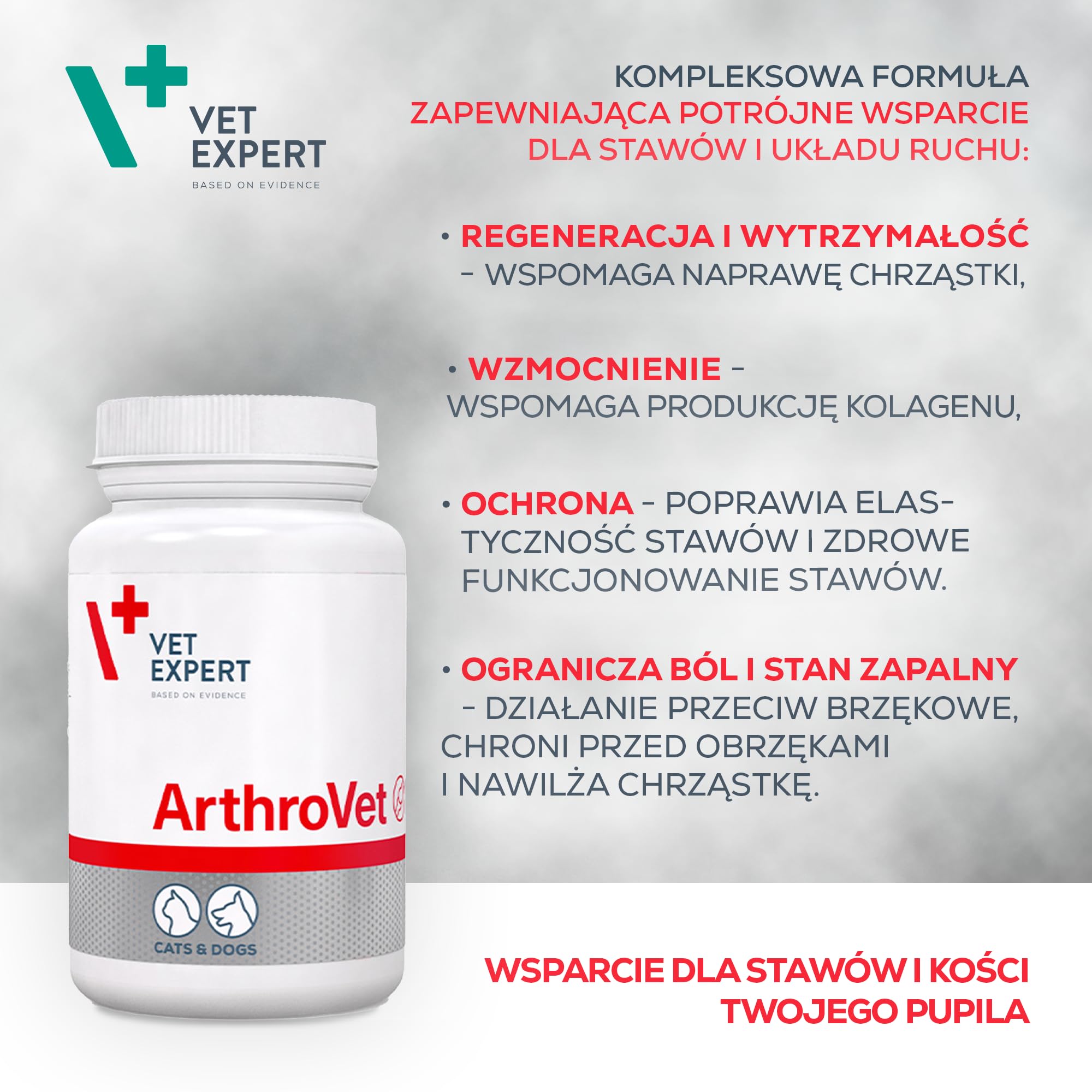 VET EXPERT ARTHROVET - preparat na stawy dla psów i kotów 60szt