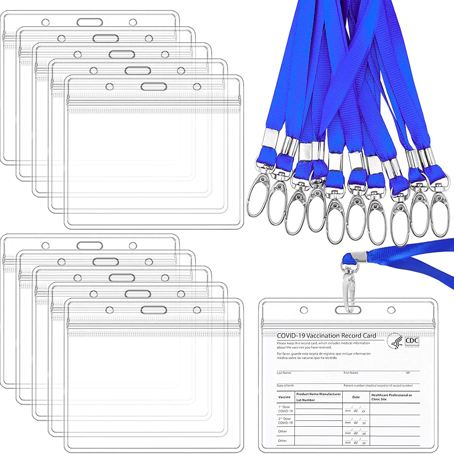 Cordón de insignia, tarjetero para cordón, Fundas for tarjetas de identificación portátiles, fundas de identificación con cordones, funda impermeable, Protector de plástico, nombre transparente, tarje