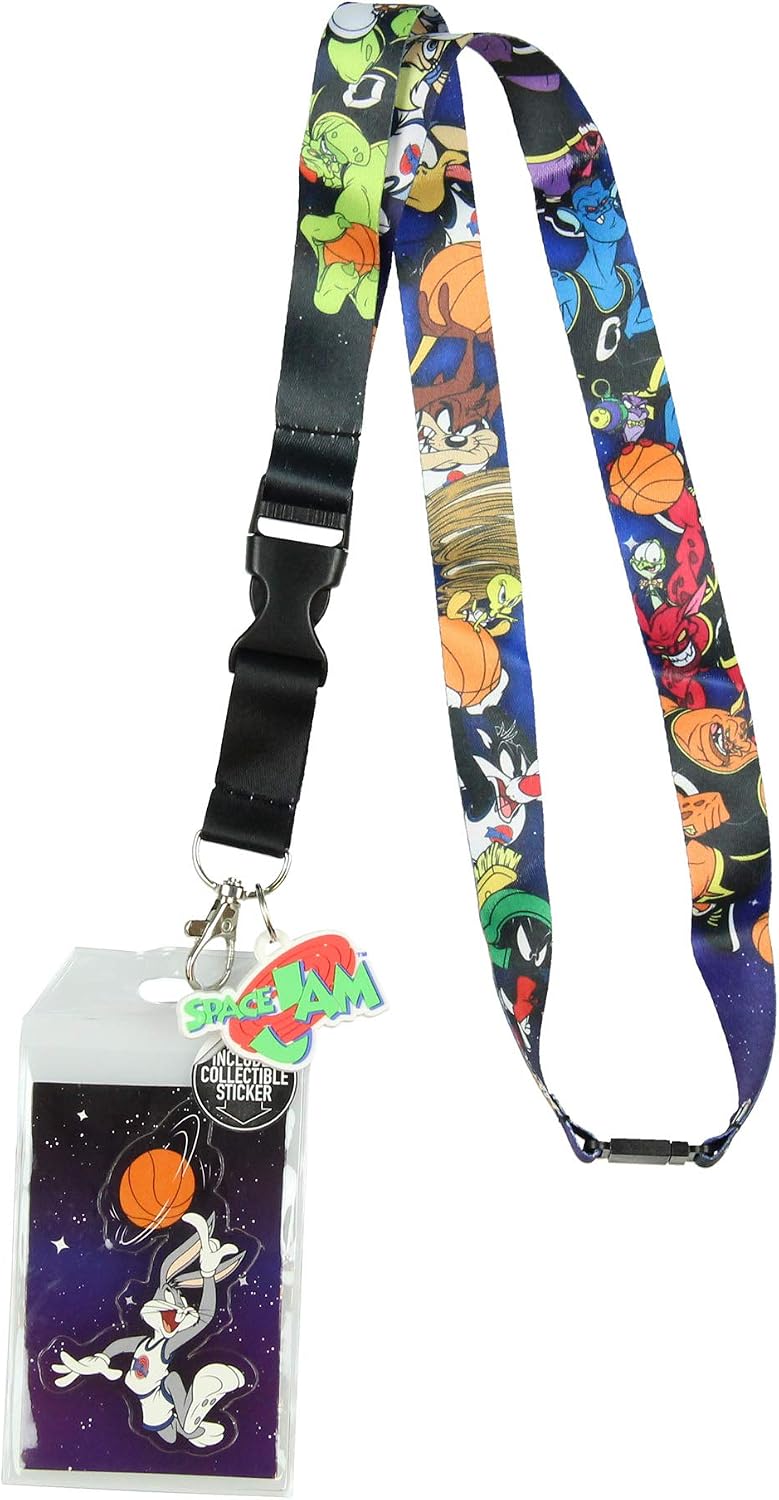 Space Jam ToonSquad Vs Monstars Character Lanyard ID Holder with Rubber Charm and Collectible Sticker