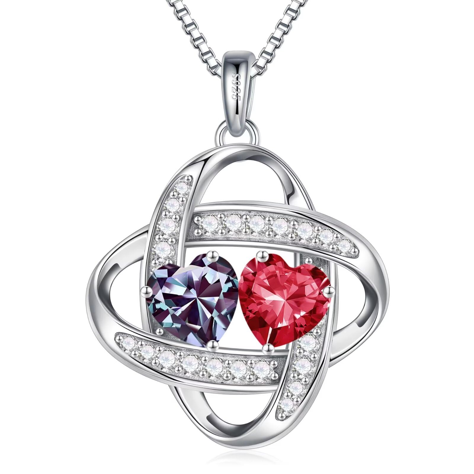 Iefil Mothers Day Gifts for Wife - 925 Sterling Silver Love Knot Necklace, Anniversary Birthday Jewelry Gifts for Wife Girlfriend Mom