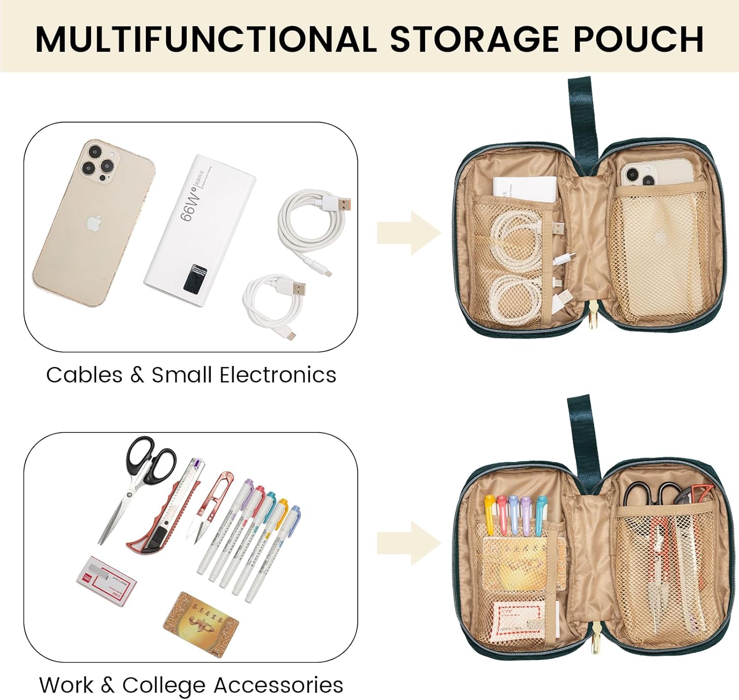 LOVEVOOK Laptop Bags for Women, 15.6 inch Waterproof Work Tote Bag with Clutch, Professional Teacher Computer Purse Lightweight Shoulder Bag Travel, green - Image 5