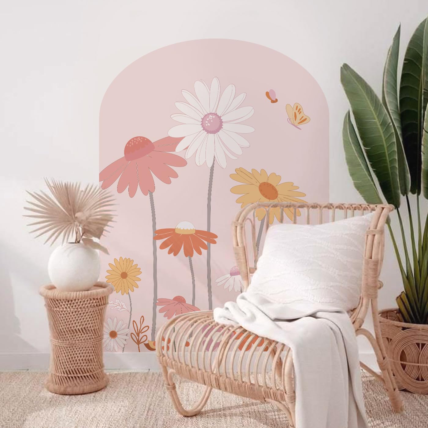 Floral Arch Wall Stickers for Living Room Bedroom Door Boho Nursery Wall Decoration Wall Sticker for Baby Boy Girl Room Bedroom Nursery Playroom Decor-image-5