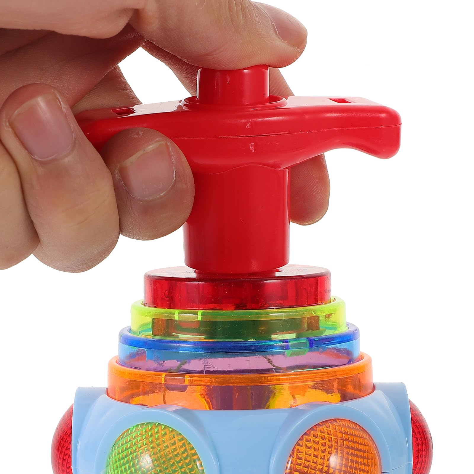 Lanceur de toupie LED - Jouet rotatif gyroscopique avec lumière clignotante, jouet de lancement portable, spinner de jeu interactif pour | La mini trompette portable joue au jeu de la Div