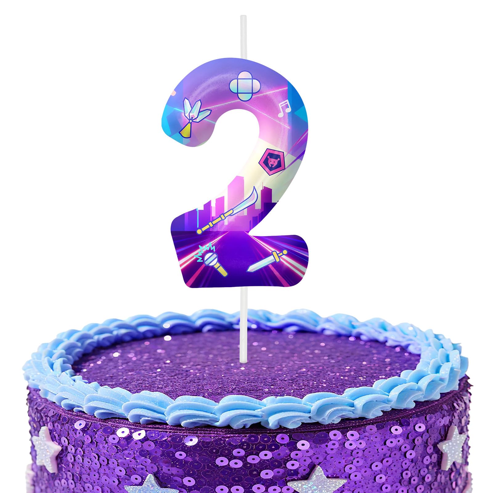 Kpop Number 2 Birthday Candles for Birthday Decorations and Cake Topper