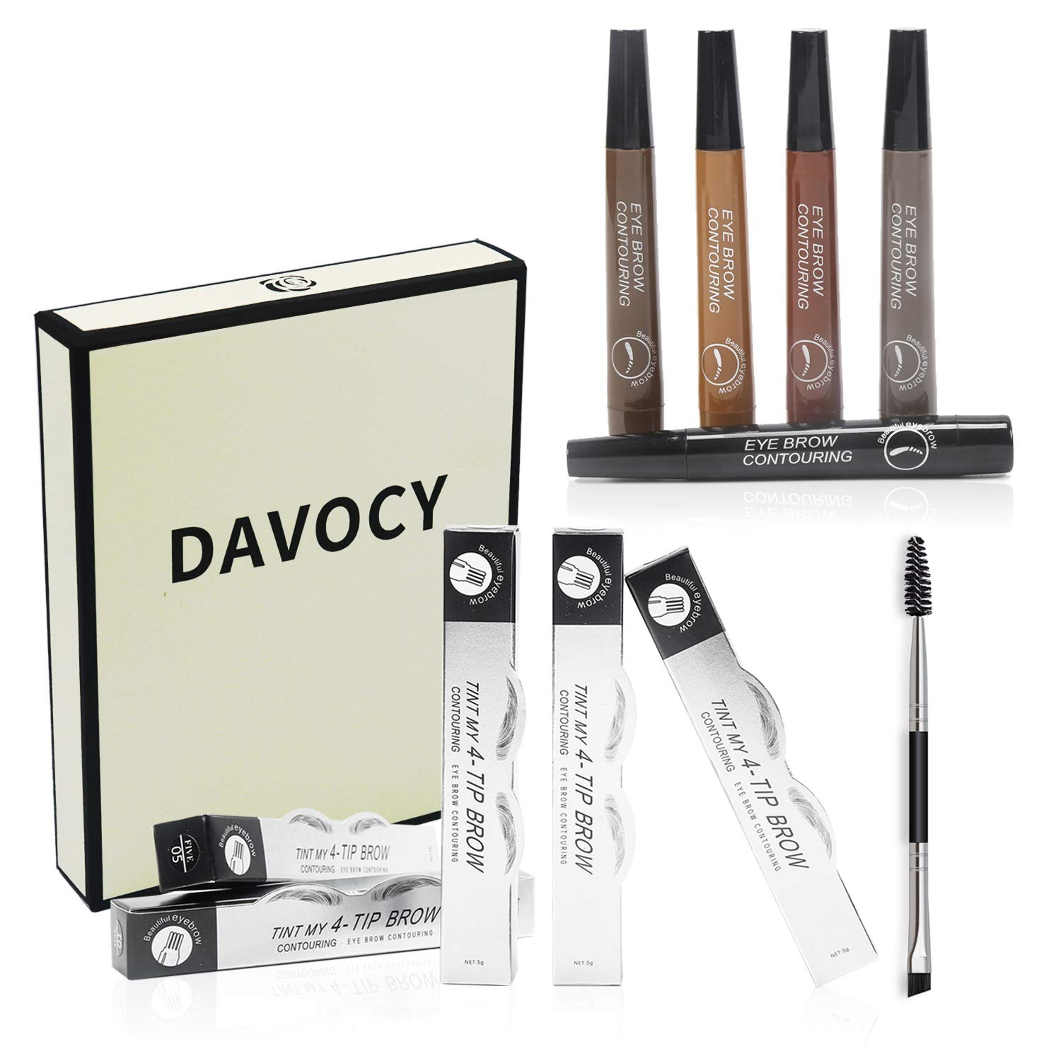Buy Davocy Eyebrow Tattoo Pen, Natural Eyebrow Tinting Kit with