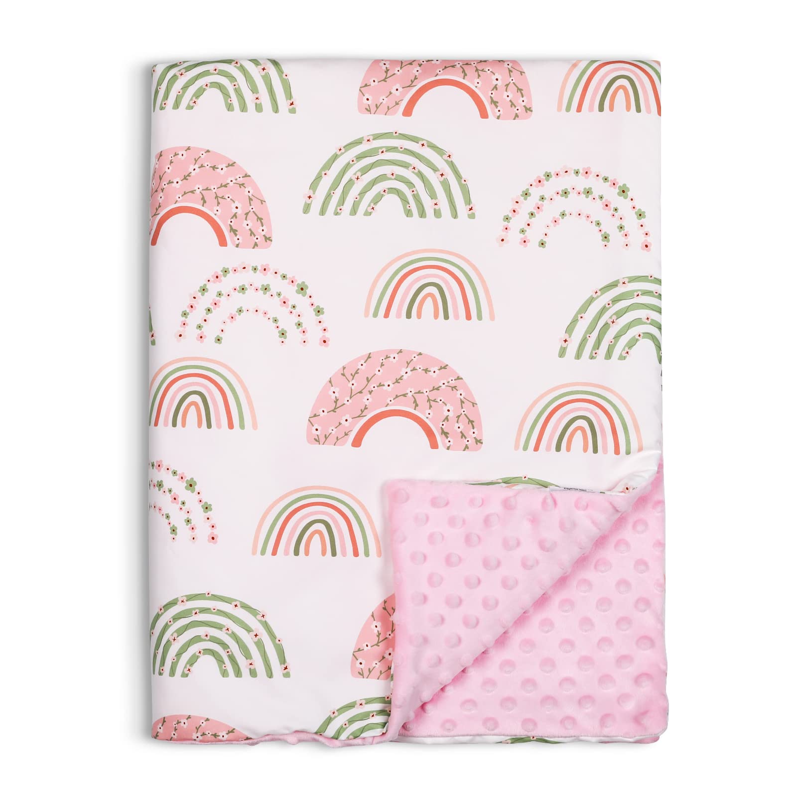 Baby Blanket Newborn Gifts, Soft Plush Blankets with Dotted Backing, Oeko-tex100, Essentials for Unisex, Toddlers, Boys Girls 75x100cm (Rainbow)