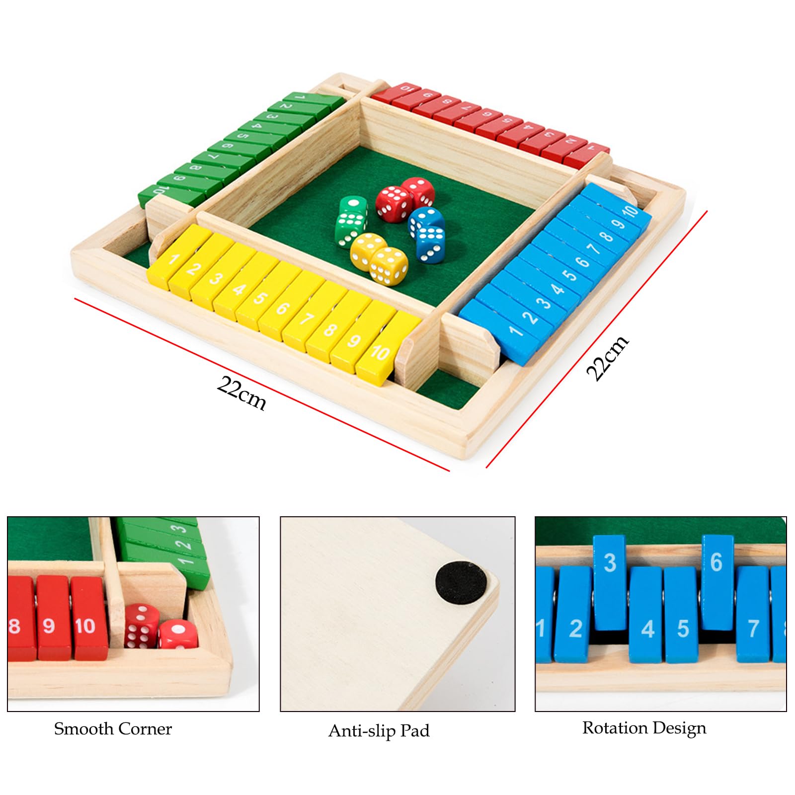 ZUZY Shut The Box, gioco da tavolo Woods, gioco da tavolo