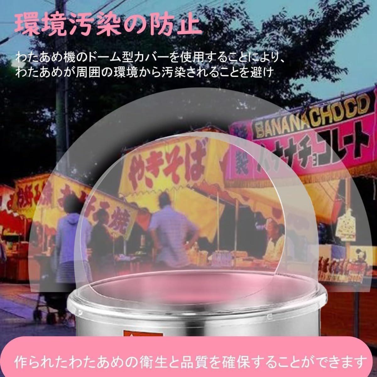 Amazon.co.jp: REENEW 業務用 わたがし製造機 ドーム型カバー わたあめ