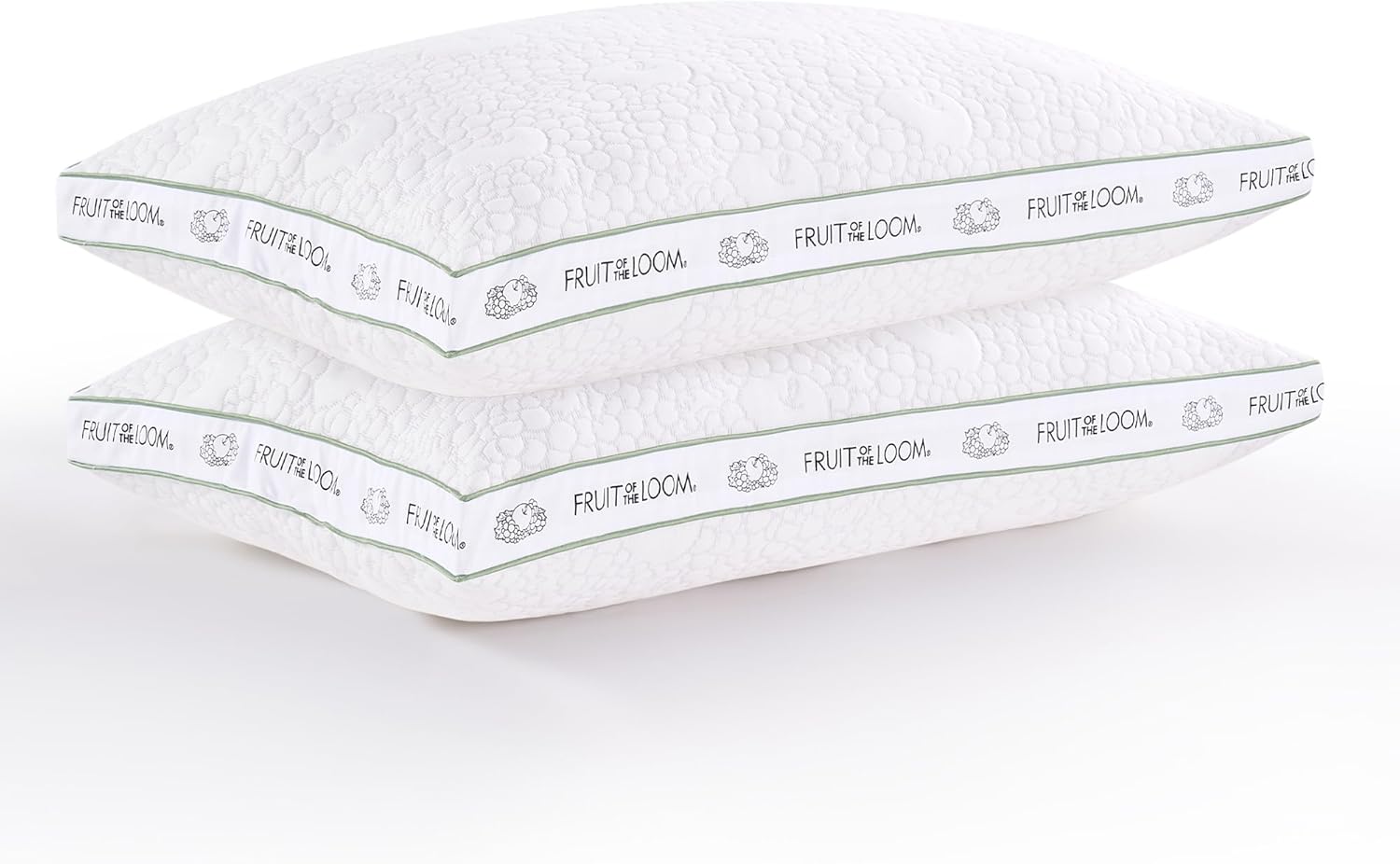 Fruit of the Loom Avocado Gusset Pillows 2 Pack – Ultra Comfort, Machine Washable (Standard/Queen 19x27x1.5)