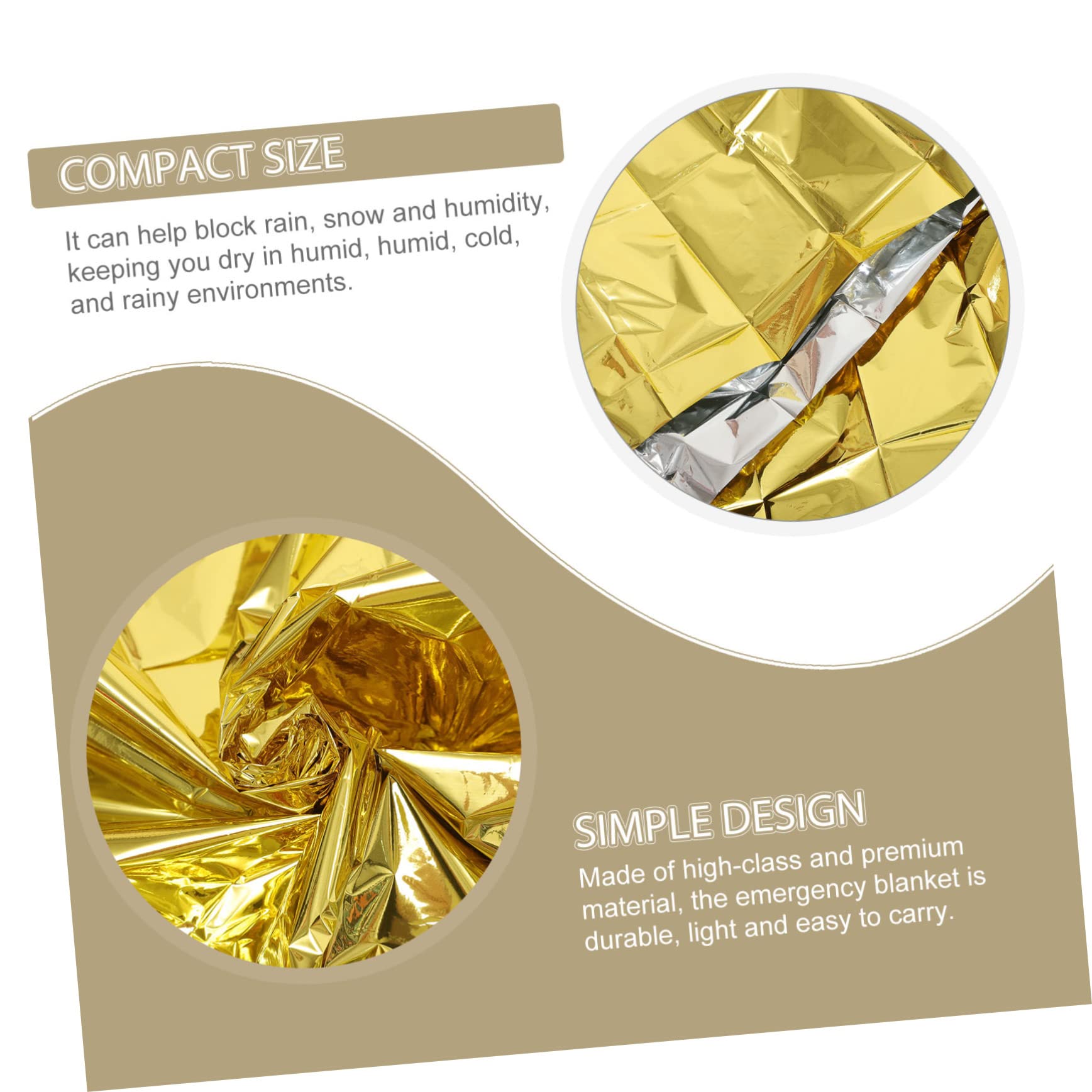 BESTonZON 10 Piezas de Emergencia Térmica de Multiusos para Camping y Senderismo Protección Solar y Térmica Color Plateado y Dorado para Actividades