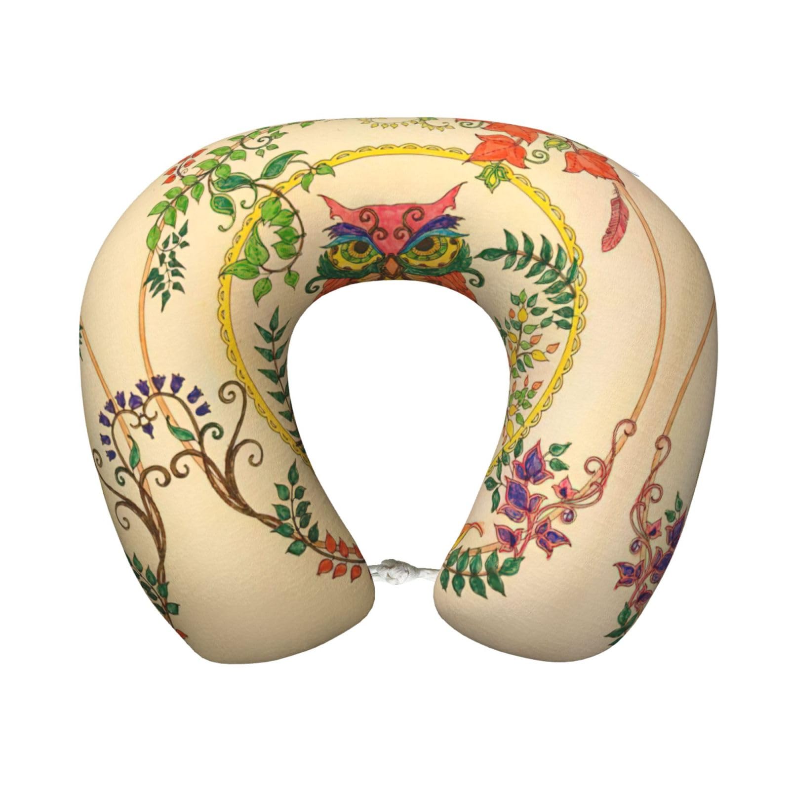yagDAA Owl Beliefs Print U-Shape Travel Neck Pillows Memory Foam Neck Pillow For Airplane Car Office Sleeping Rest