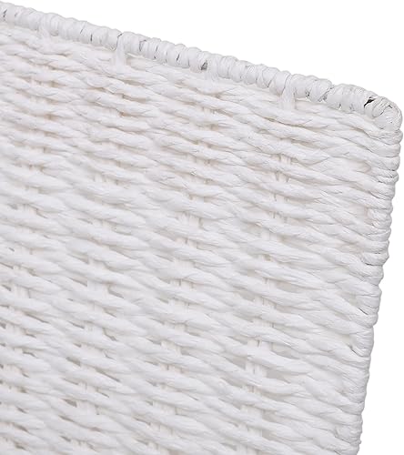 Miniatura 6 de Juego de 4 cestas de almacenamiento (blanco perla)  Cajas decorativas de ratán y organizadores de armario y almacenamiento y cesta con tapa y cesta