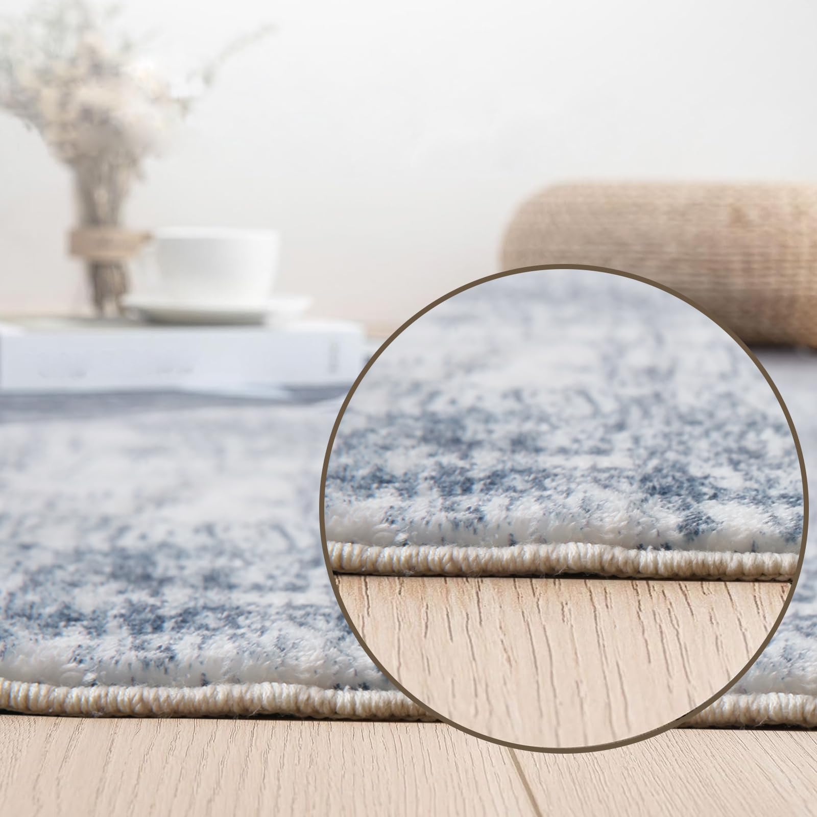 Tinyboy-hbq Tappeto Salotto Moderno Lavabile Tappeto Camera da Letto Tappeto Pelo Corto Antiscivolo Morbido Tappeti Moderni Soggiorno Grandi (Astratto Azzurro/Multi, 270 x 360 cm)